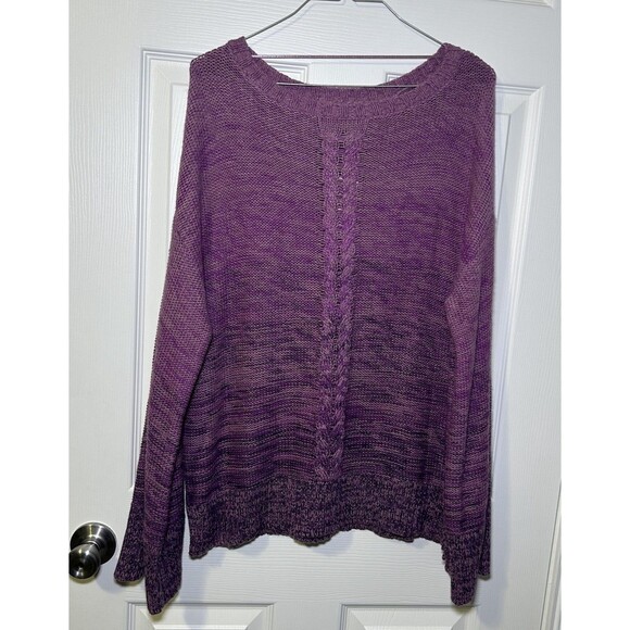 Style & Co Women’s Femme Fusion Flare Sleeve Sweater Purple Size Medium NWT - Picture 1 of 8